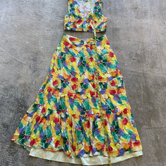 Charlie Holiday Floral bright Cheyenne maxi skirt and crop top two piece set-OBO - Picture 5 of 10